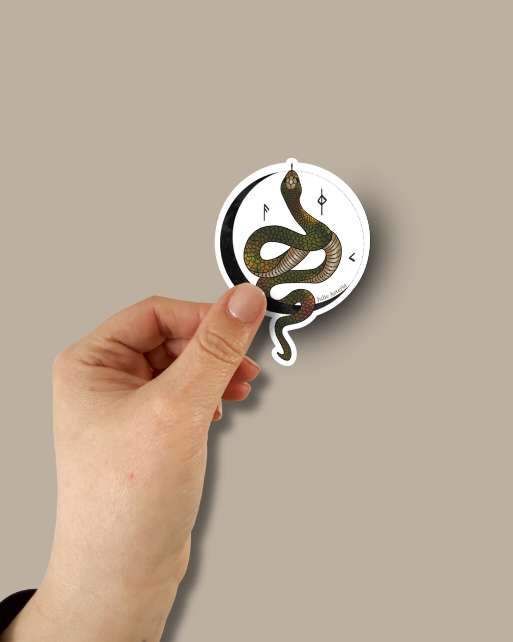 Moon Snake Sticker