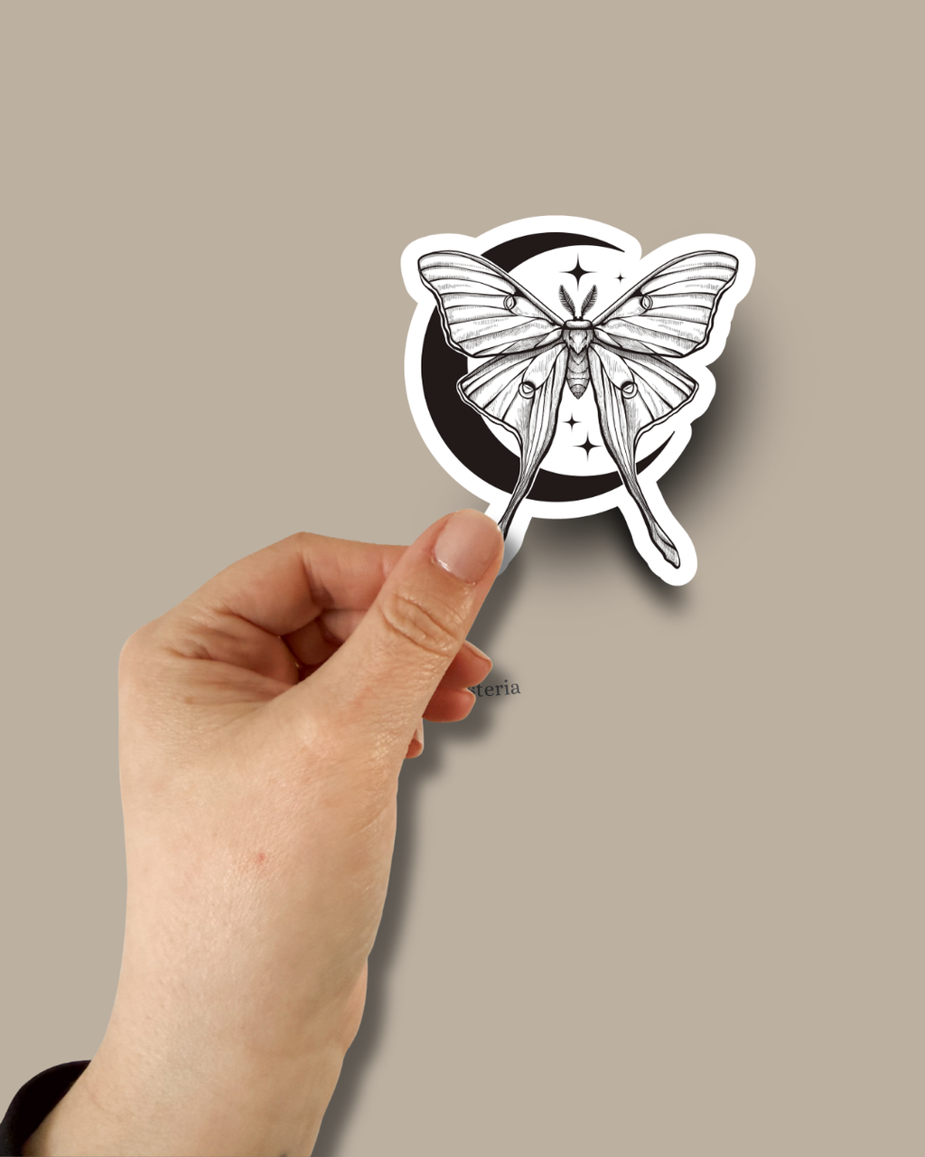 Moon Moth (B&W) Sticker