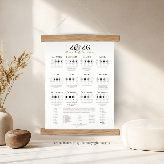 2026 Moon Calendar with Magnetic Frame